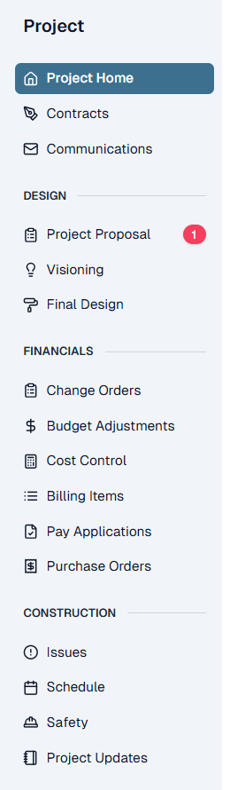 Figure 5 — Project modules in the Admin Portal